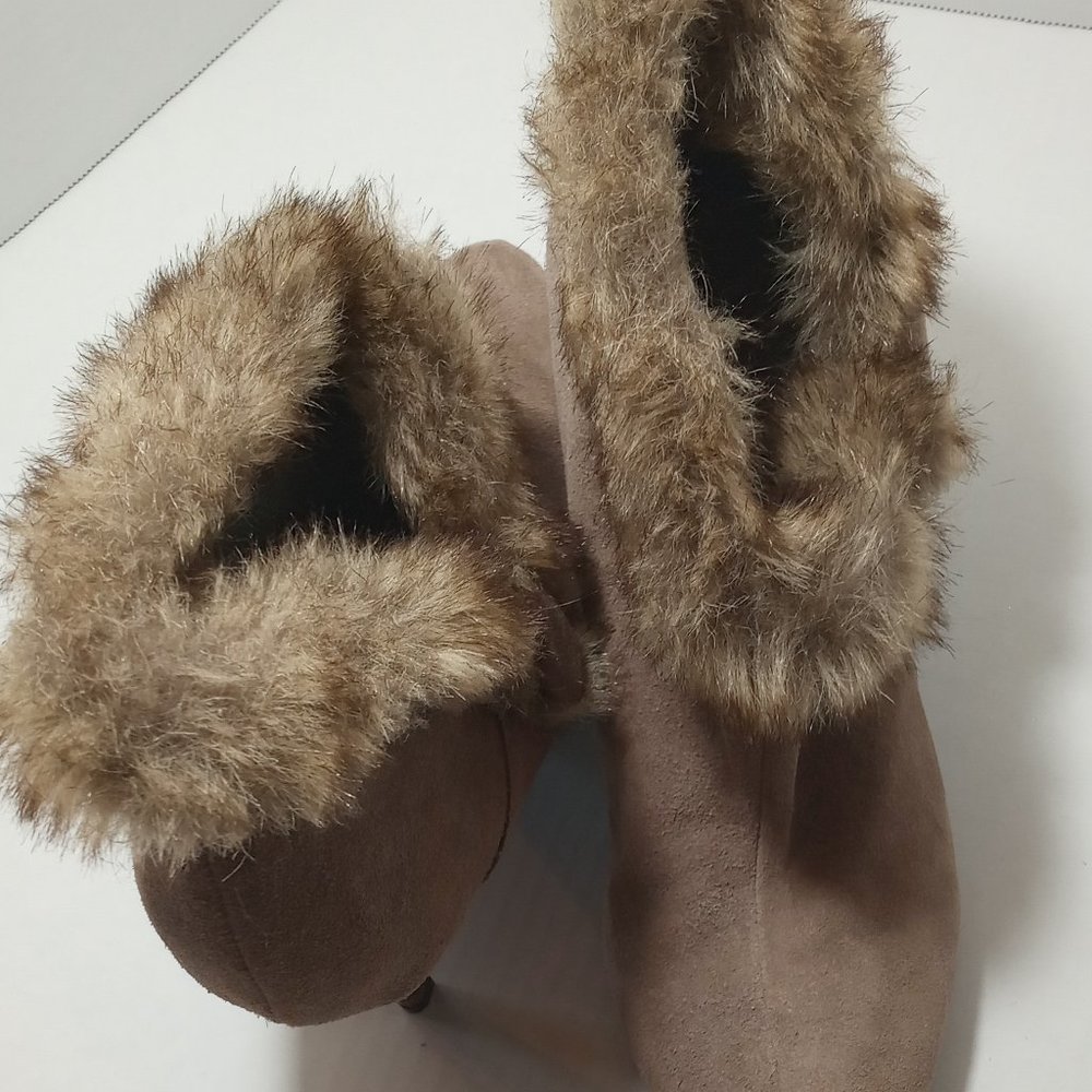 Suede Faux Fur Booties by Avon Hardly Ever Worn